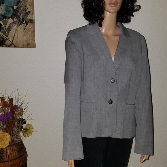 Ann Taylor LOFT gray wool blazer women's size medium - Picture 1 of 6